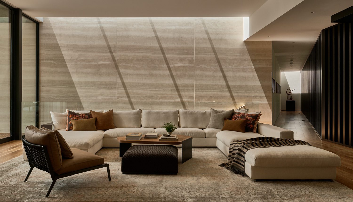 Marin County Kentfield Custom Home Living Room Shadows